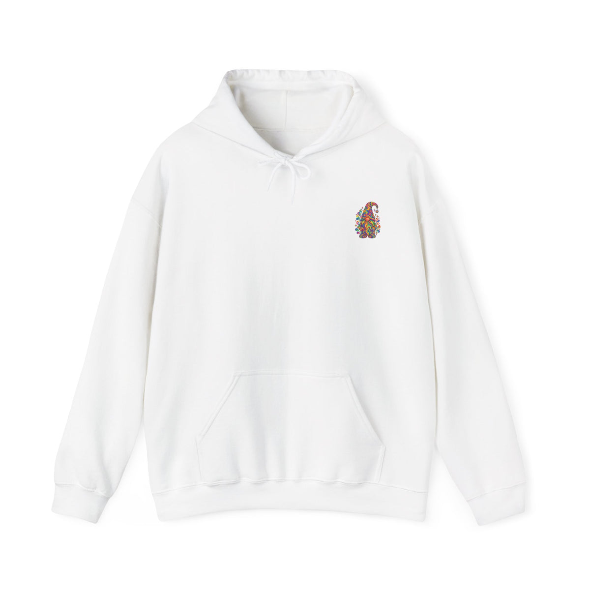Hoodie mit buntem psychedelischem Wichtel-Motiv