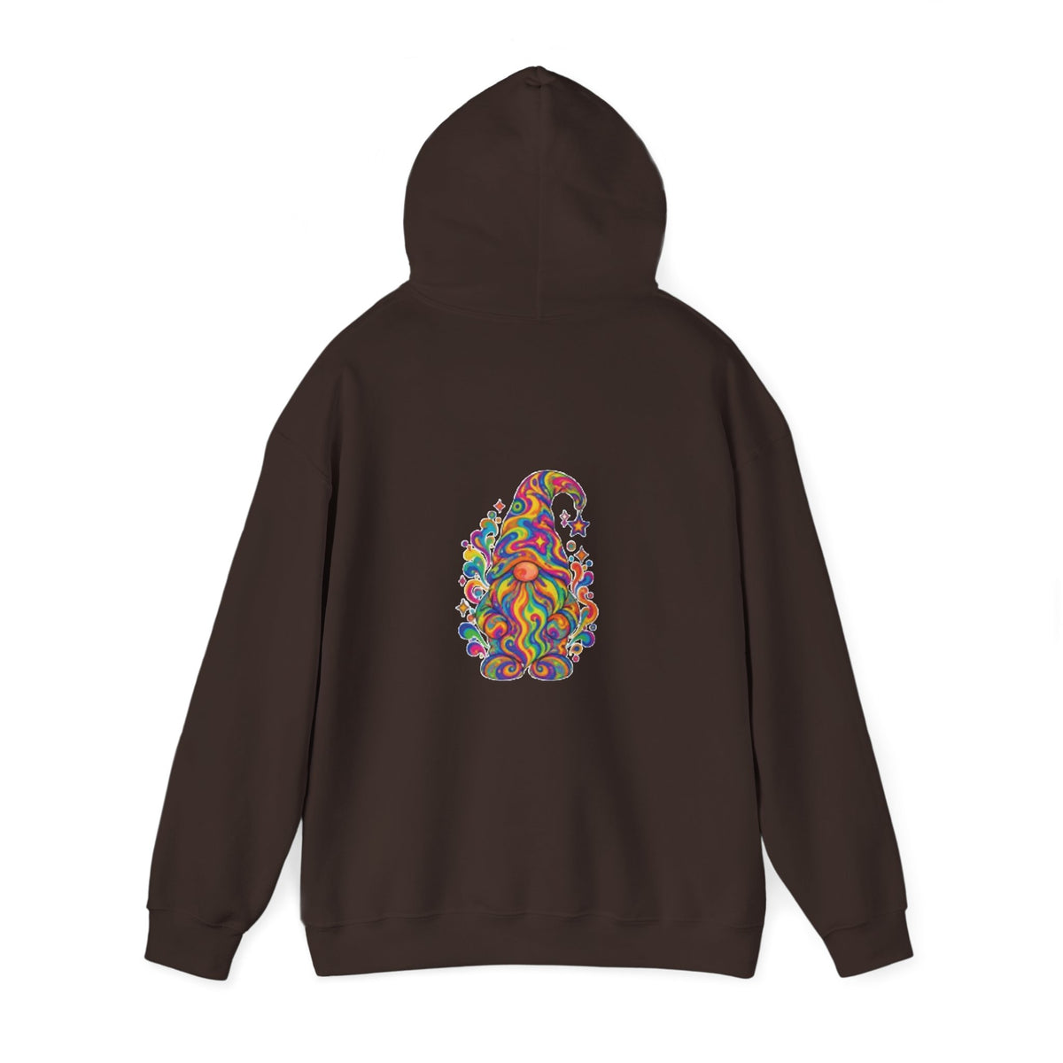 Hoodie mit buntem psychedelischem Wichtel-Motiv