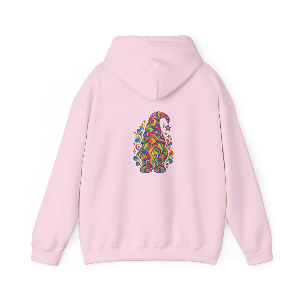 Hoodie mit buntem psychedelischem Wichtel-Motiv