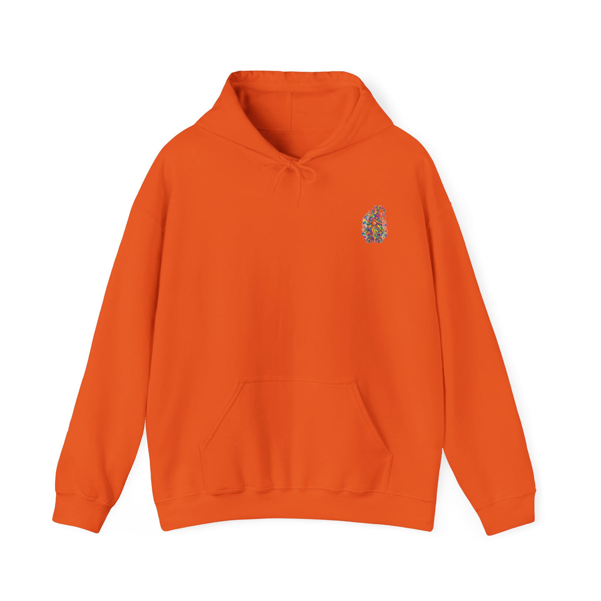 Hoodie mit buntem psychedelischem Wichtel-Motiv