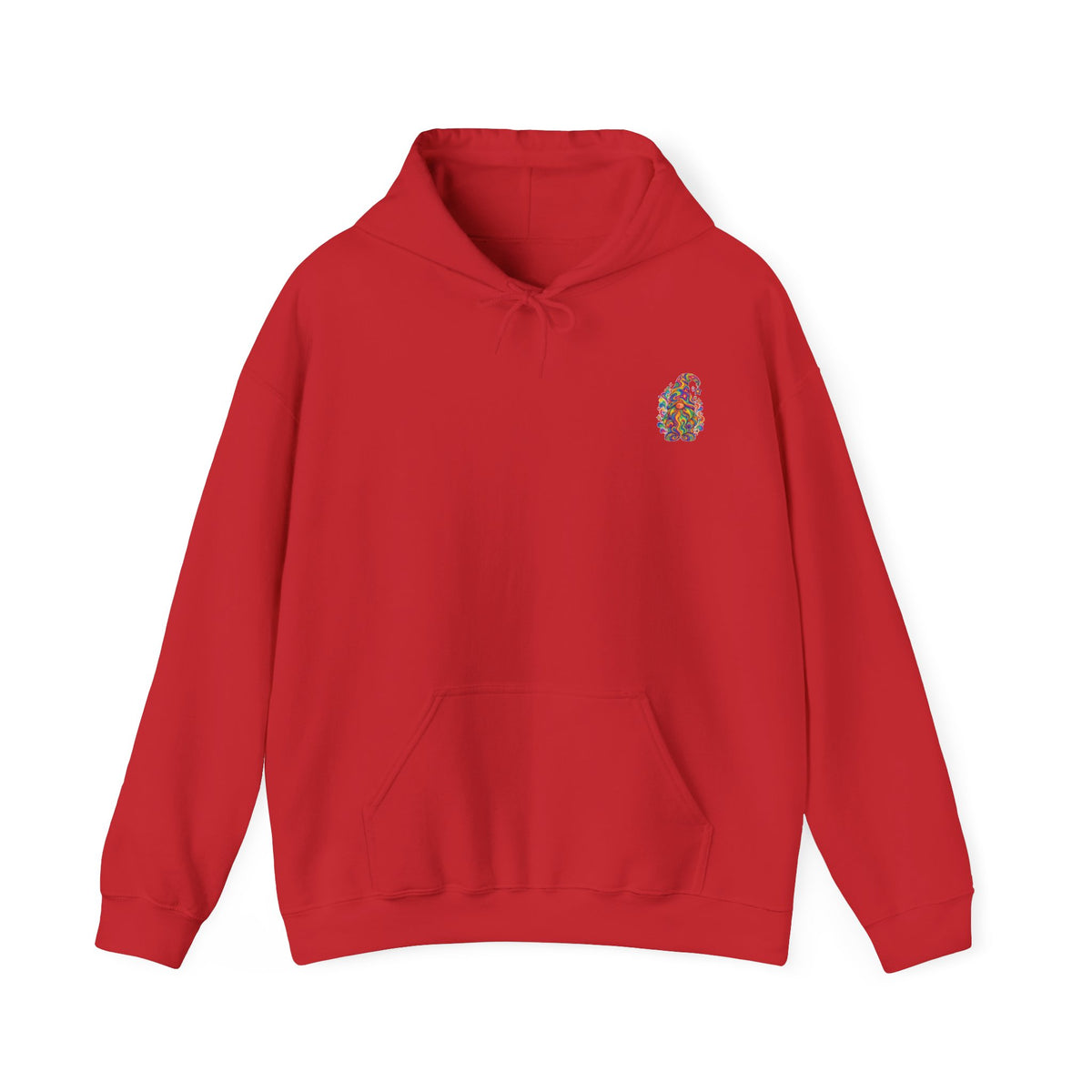 Hoodie mit buntem psychedelischem Wichtel-Motiv