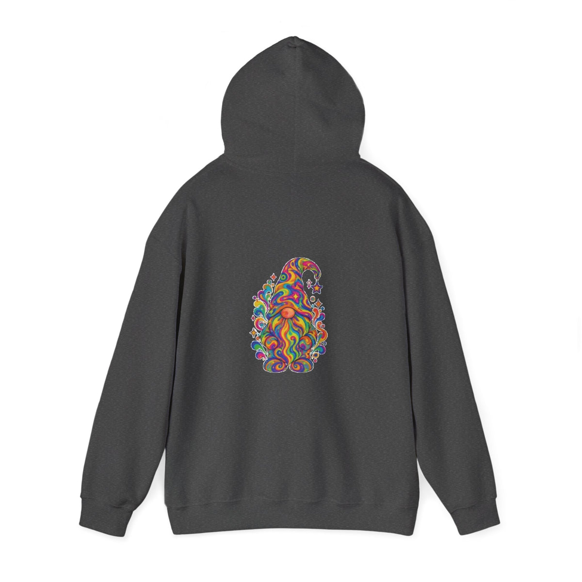Hoodie mit buntem psychedelischem Wichtel-Motiv