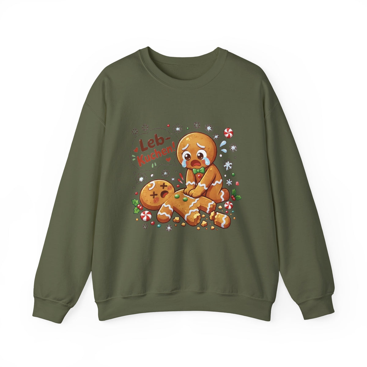 Weihnachtssweatshirt mit lustigem Lebkuchen-Motiv