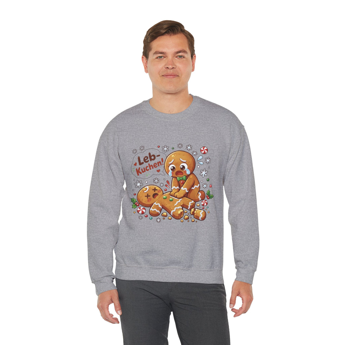 Weihnachtssweatshirt mit lustigem Lebkuchen-Motiv