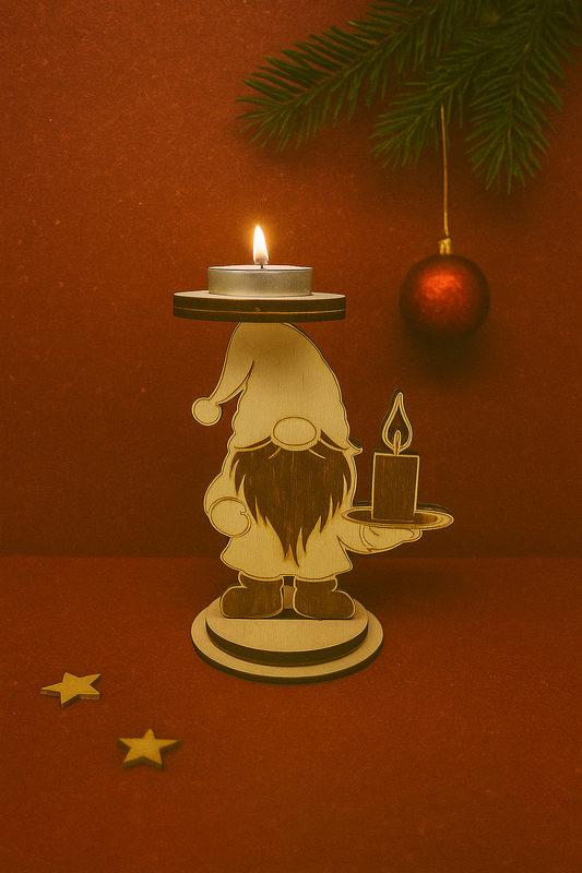 🎅 Weihnachtlicher Holz-Teelichthalter