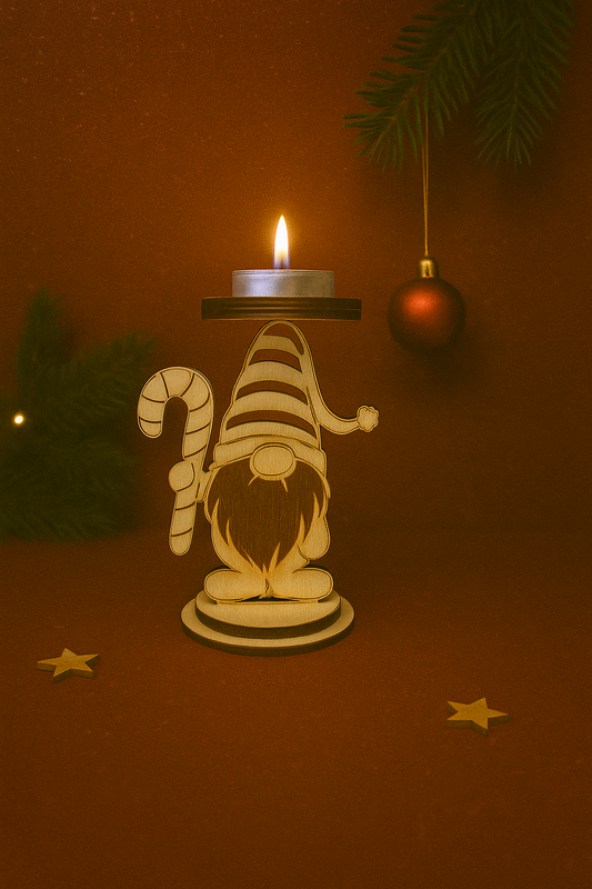 🎅 Weihnachtlicher Holz-Teelichthalter
