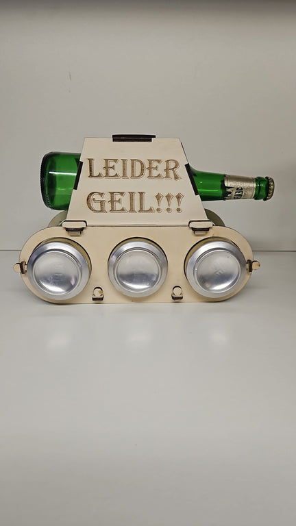 Bierhalter Panzer Leider Geil aus Holz mit Lasergravur