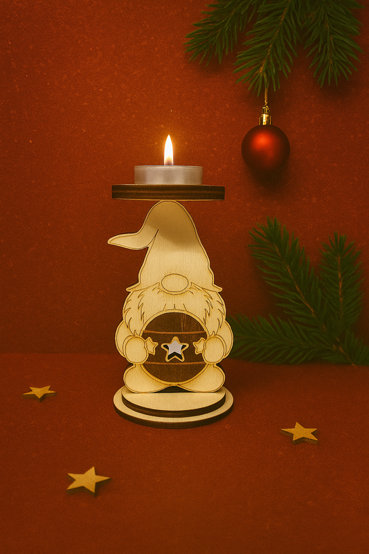 🎅 Weihnachtlicher Holz-Teelichthalter