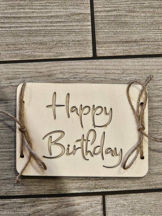 🎉 Holzkarte "Happy Birthday" – mit Platz für Geldgeschenke