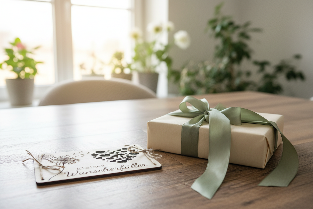 Geschenkkarte Wunscherfüller mit Geldgeschenk - Elegante Geschenkverpackung