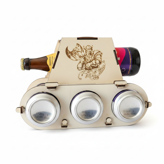 Bier Panzer – Produktfoto weißer Hintergrund