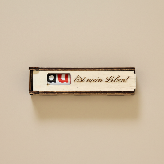 Holzgeschenk Du bist mein Leben - Professionelle Produktfotografie