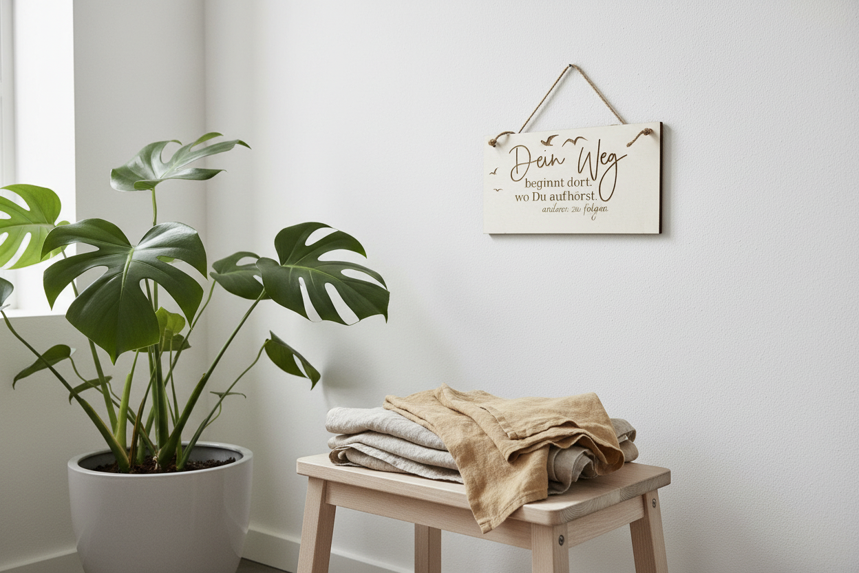 Holzschild Dein Weg – Lifestyle Innenraum