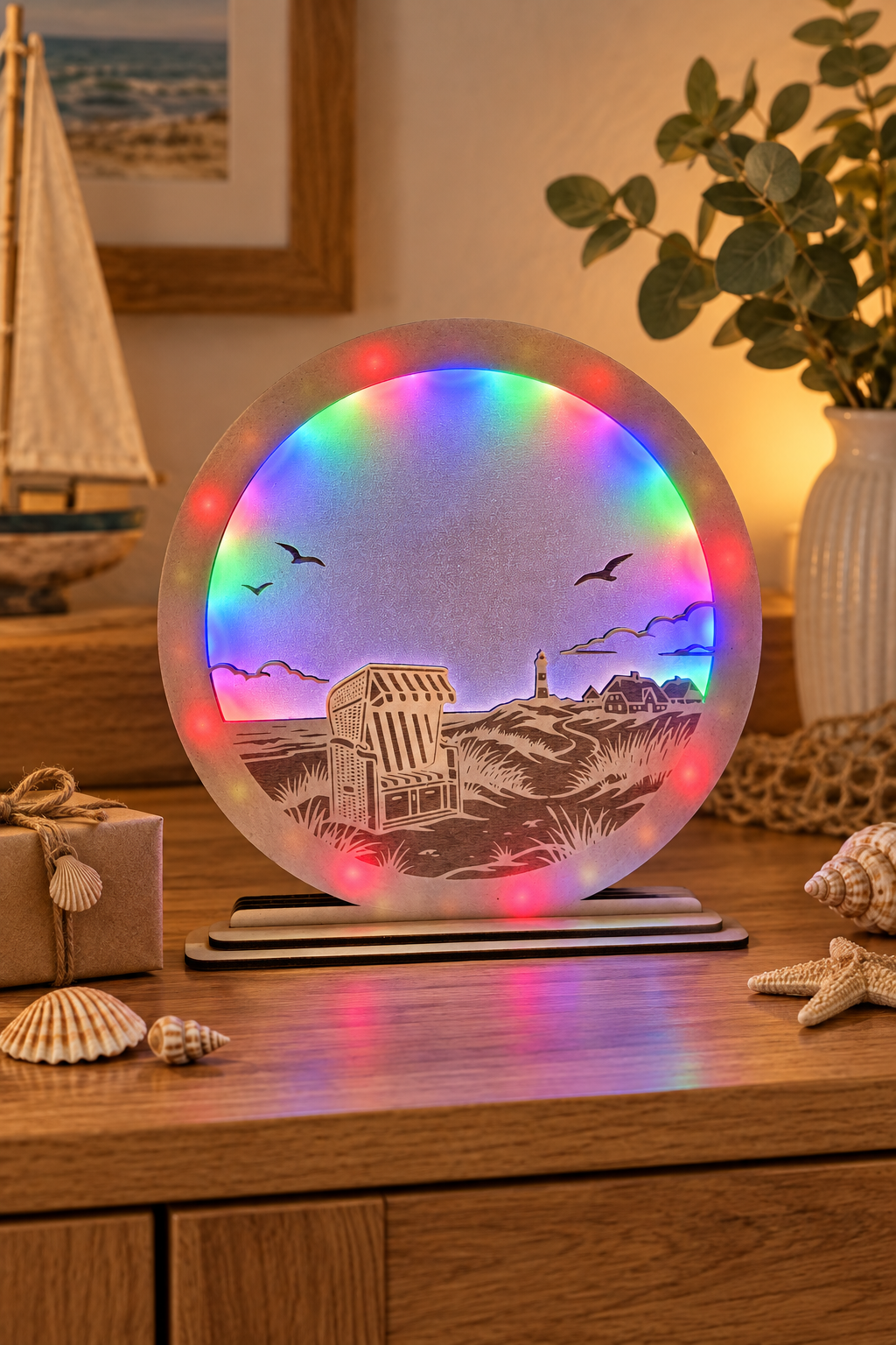 Maritime LED-Lampe mit RGB-Licht als dekorative Geschenkidee
