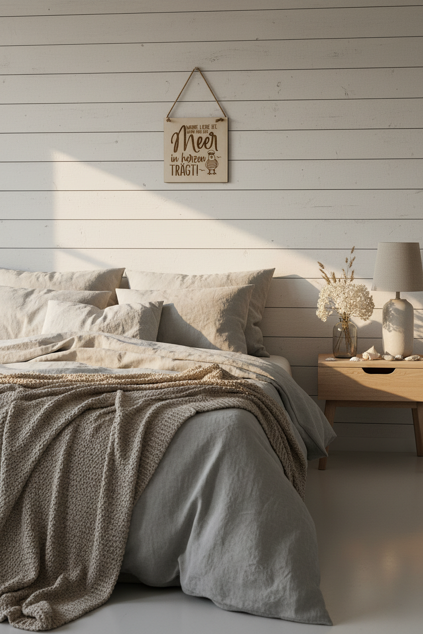 Holzschild Wahre Liebe Meer – Lifestyle Schlafzimmer
