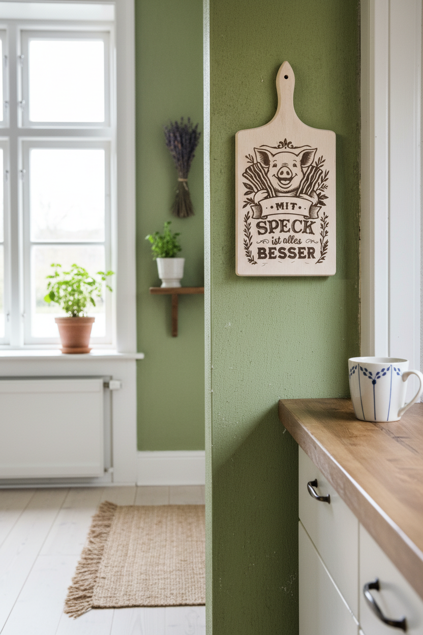 Lifestyle Schneidebrett an der Wand