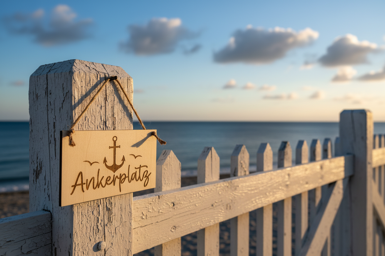 Holzschild Ankerplatz – Lifestyle Strandhaus