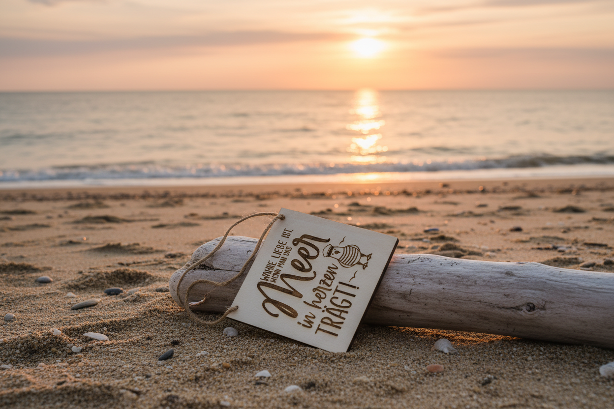 Holzschild Wahre Liebe Meer – Lifestyle Strand