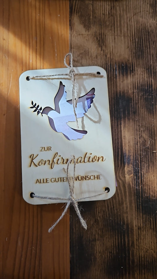 Holzplakette zur Konfirmation - Elegantes Geschenk
