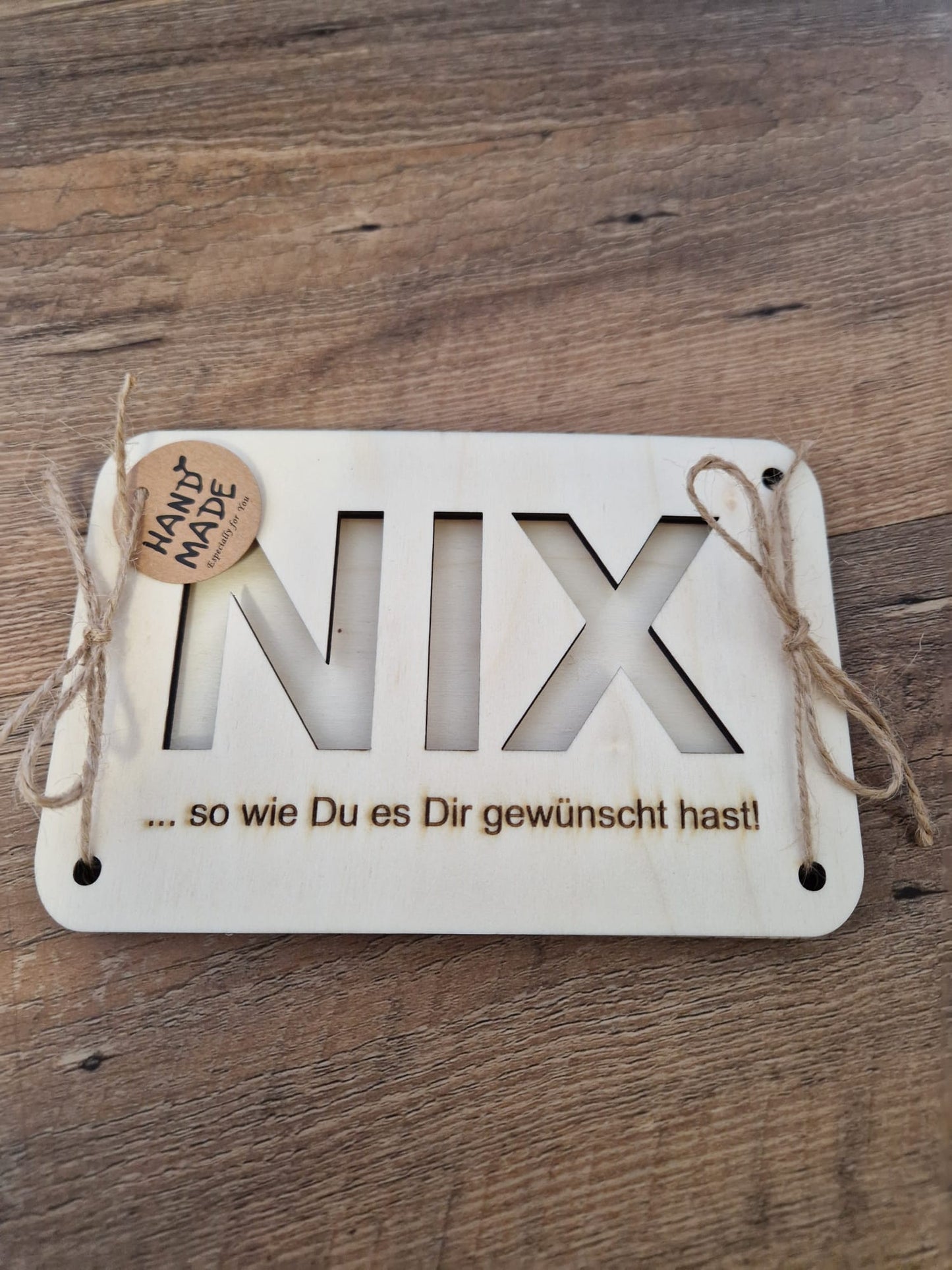 Lasergraviertes Holzschild - Humorvolles Geschenk