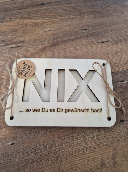 Lasergraviertes Holzschild - Humorvolles Geschenk
