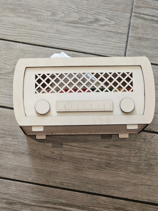Vintage Radio – Taschentuchbox aus Holz